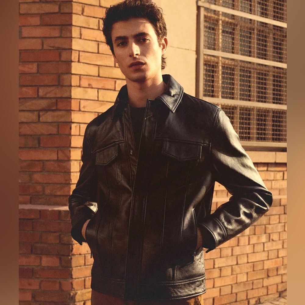 Mango Genuine Leather Jacket New - Picture 4 of 10